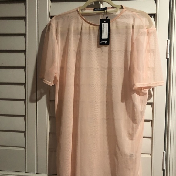 Nasty Gal Dresses & Skirts - NastyGal Mesh Pink TShirt Dress